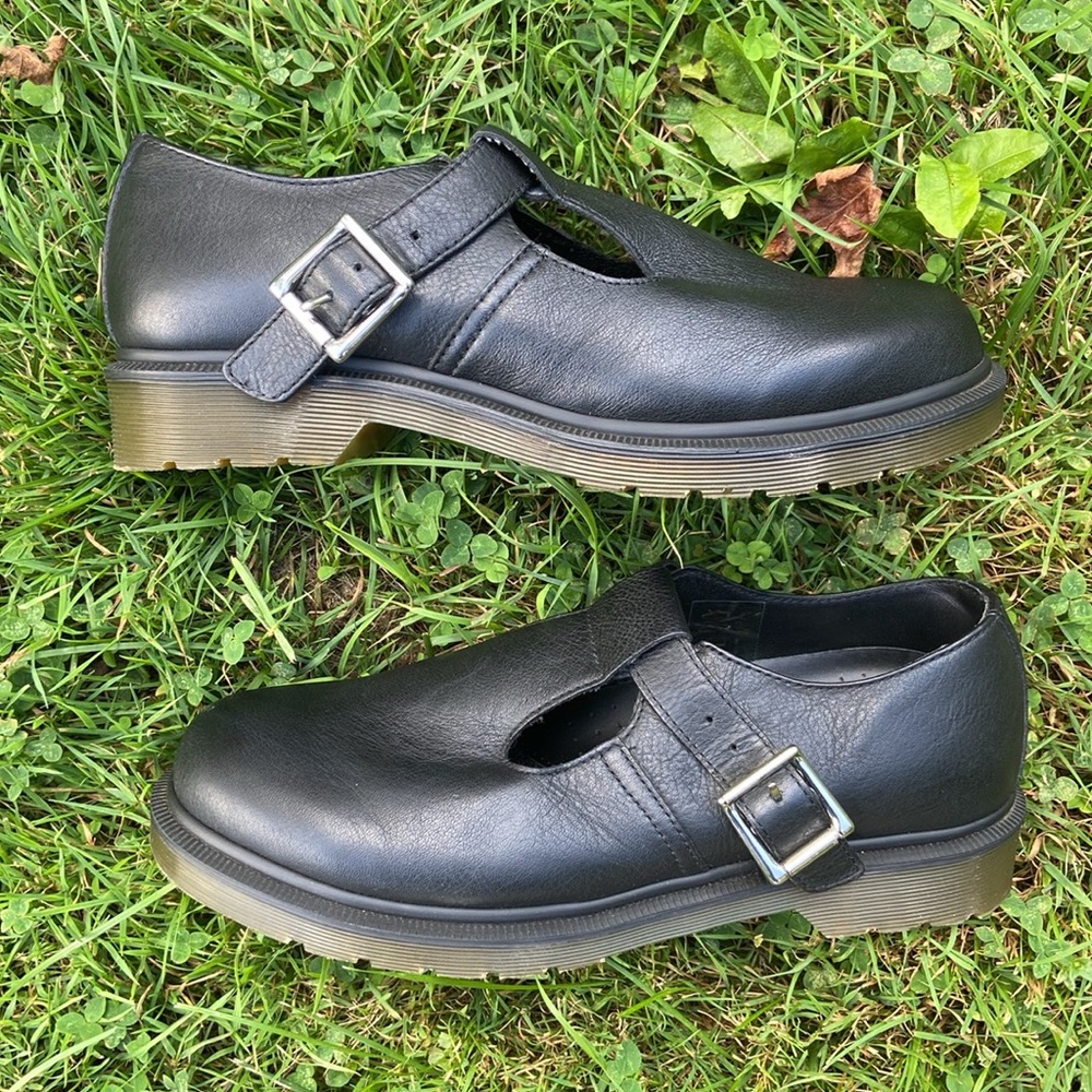New! Dr. Martens POLLEY PW Black Leather T-Strap Mary Jane Shoe Women's Size 9 - Picture 14 of 14